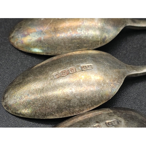 179 - A SET OF 6 HALLMARKED SILVER TEASPOONS DATED 1922  64.7gms.