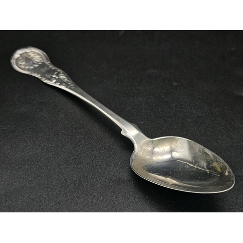 193 - A PAIR OF GEORGIAN SILVER TEA SPOONS HALLMARKED 1832 GLASGOW   35.6gms