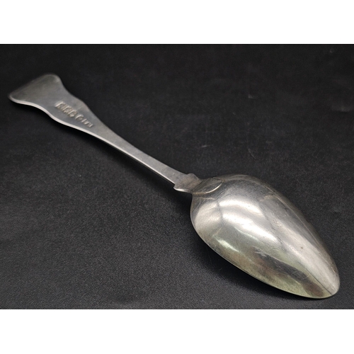 193 - A PAIR OF GEORGIAN SILVER TEA SPOONS HALLMARKED 1832 GLASGOW   35.6gms