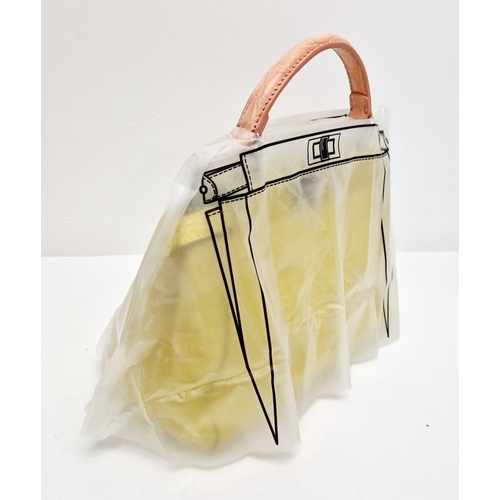 3 - A Fendi Peekaboo Yellow Crocodile Bag. Twist closures. Two interiors with compartments. Silver-tone ... 