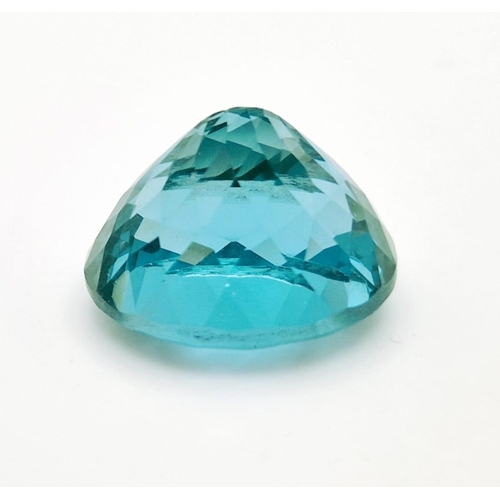 459 - A Beautiful Light Blue/Green 35ct Gemstone (possibly tourmaline). Oval cut with a trillion top finis... 