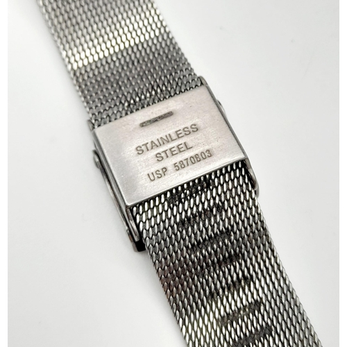 1311 - A SKAGEN OF DENMARK STAINLESS STEEL QUARTZ LADIES WRIST WATCH WITH DIAMOND NUMERALS. a/f