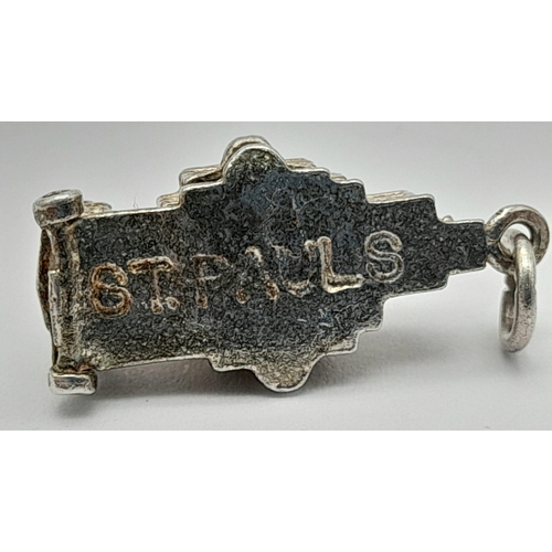 914 - 4 X STERLING SILVER WORLWIDE MONUMENT CHARMS ST PAULS WHICH OPENS, ARC DE TRIUMPTH & EIFEL TOWER 8.9... 