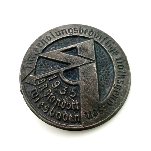 1040 - 3rd Reich SA Volksgenossen Tinnie Badge.