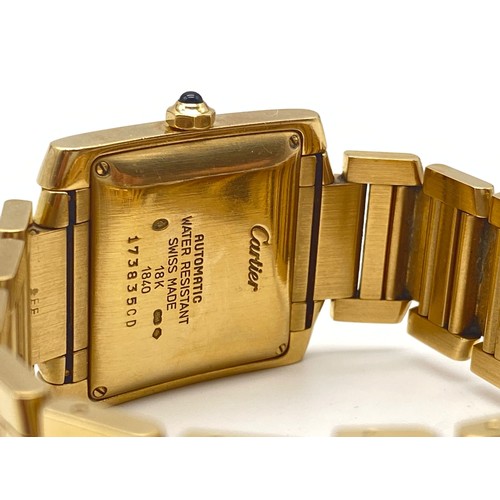 25 - An 18K Solid Gold Cartier Tank Francaise Gents Watch. 18K Gold Case - 35 x 28mm. Automatic movement.... 