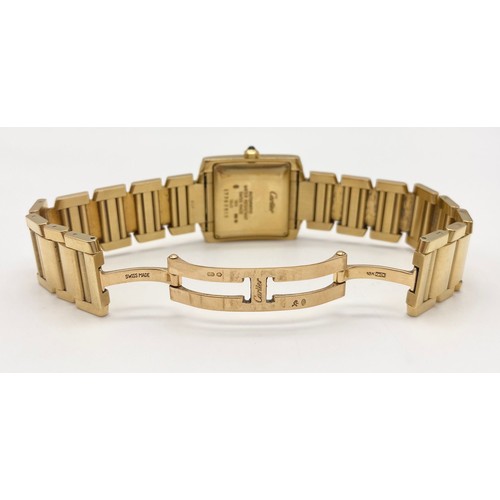 25 - An 18K Solid Gold Cartier Tank Francaise Gents Watch. 18K Gold Case - 35 x 28mm. Automatic movement.... 