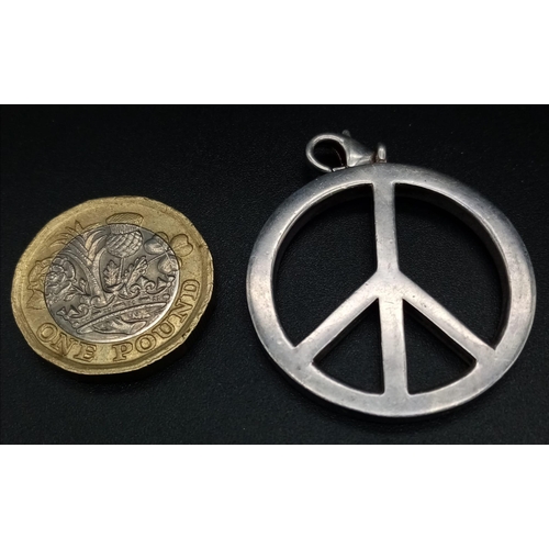 946 - STERLING SILVER INGOT FULLY HALLMARKED & PEACE SIGN PENDANT 17.6G