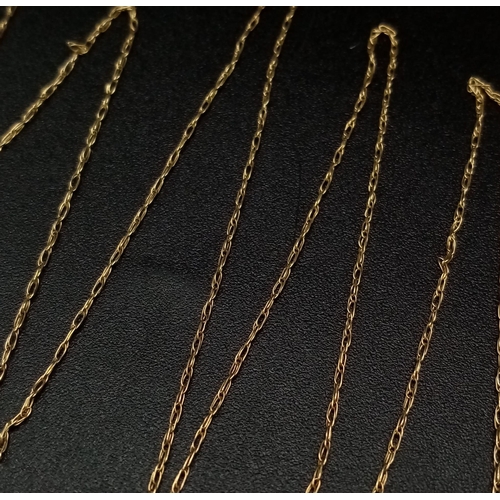 955 - A 9K Yellow Gold Delicate Link Necklace. 54cm. 0.7g