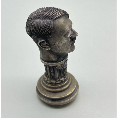 555 - A Heavy Bronze Adolf Hitler Desk Seal in Very Good Condition 8cm Tall, 181 grams weight