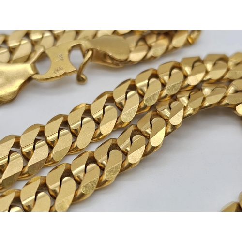 378 - A lovely set of 22 K yellow gold chain necklace and bracelet. Length: 56 & 20 cm, total weight: 158 ... 