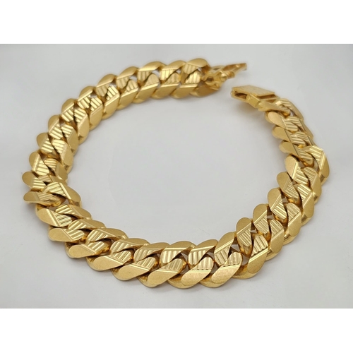 378 - A lovely set of 22 K yellow gold chain necklace and bracelet. Length: 56 & 20 cm, total weight: 158 ... 