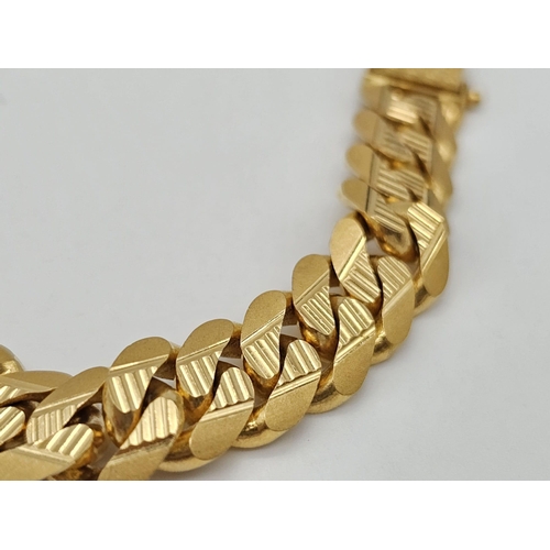 378 - A lovely set of 22 K yellow gold chain necklace and bracelet. Length: 56 & 20 cm, total weight: 158 ... 