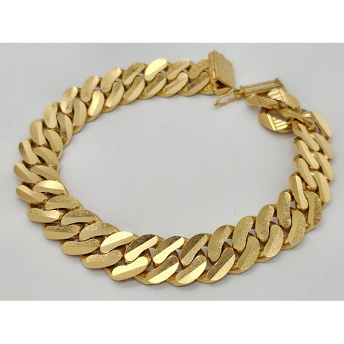 378 - A lovely set of 22 K yellow gold chain necklace and bracelet. Length: 56 & 20 cm, total weight: 158 ... 