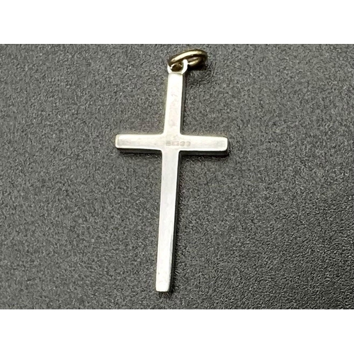 747 - 9K WHITE GOLD CROSS 1.7G