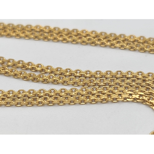 811 - A yellow gold mixed lot consisting of: 
22 K chain and six necklaces A/F
21 K bracelet and ring (siz... 