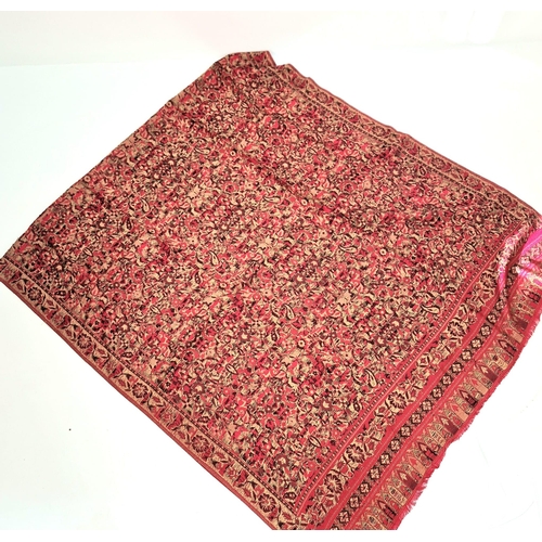 1337 - A Large Red Paisley Shawl. 90 x 210cm