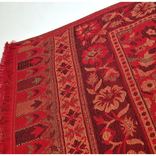 1337 - A Large Red Paisley Shawl. 90 x 210cm