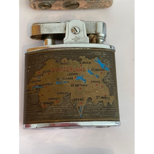 636 - Selection of interesting vintage lighters, to include, souvenirs of Switzerland, New York, Belgium, ... 