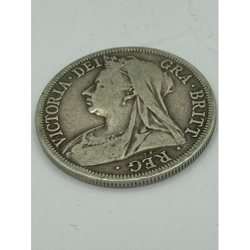 664 - Victorian SILVER HALF CROWN 1901 in fair/fine condition. Last year of  Victorian mintage having the ... 