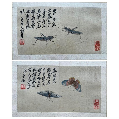 1 - A Rare Album of Insect Paintings by the Acclaimed Chinese Artist Qi Baishi (1864-1957). Known for hi... 