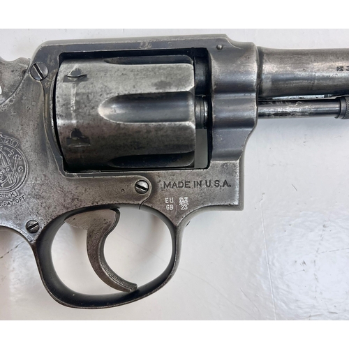 1264 - A Smith and Wesson 38 Revolver as used by the Texas Ranger with Original Bone Handle Grips. Comes wi... 