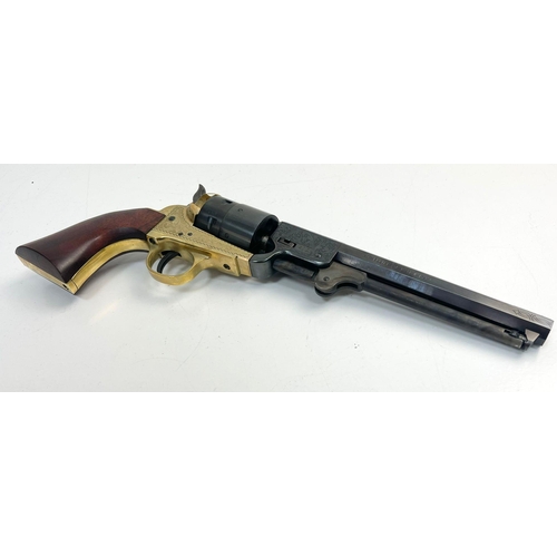 1272 - Colt 1851 Navy Deluxe Brass Frame, Blank Firing 9mm Calibre , Mint Condition. Beautifully Decorated,... 