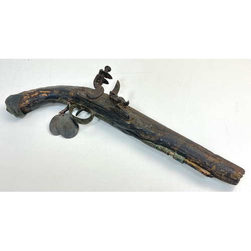 15 - A Battle of Waterloo Pistol. A British military flintlock pistol found on the battlefield at Waterlo... 