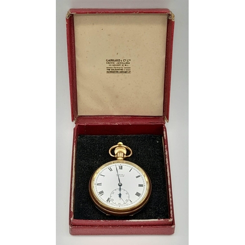 1195 - An Antique Vertex Revue Gold Plated Pocket watch. Works but temperamental so no guarantees. 5cm diam... 