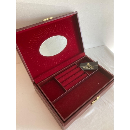 531 - Vintage Velvet lined Jewellery box and contents, complete with locking key ,full  of better quality ... 