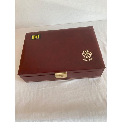 531 - Vintage Velvet lined Jewellery box and contents, complete with locking key ,full  of better quality ... 