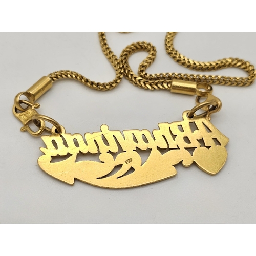 630 - A yellow gold mixed lot consisting of :
22 K chain, earrings and bangle
18 K chain with pendant and ... 