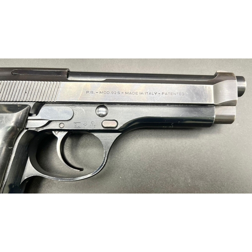 1250 - BERETTA 92S 9MM Semi Automatic Pistol. Comes with Deactivation Certificate.