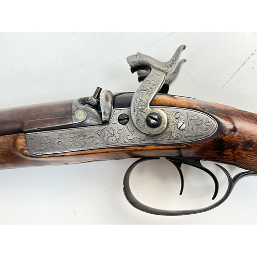 755 - Extremely rare double barrel muzzle loading shotgun by Durs Egg of London, 29.5