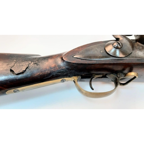 1137 - India pattern Brown Bess musket. Short barrel, no bayonet or ramrod. VEIC (United East India Company... 