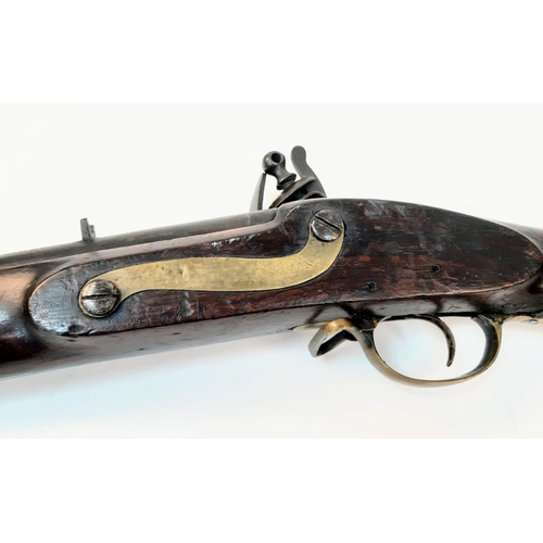 1137 - India pattern Brown Bess musket. Short barrel, no bayonet or ramrod. VEIC (United East India Company... 