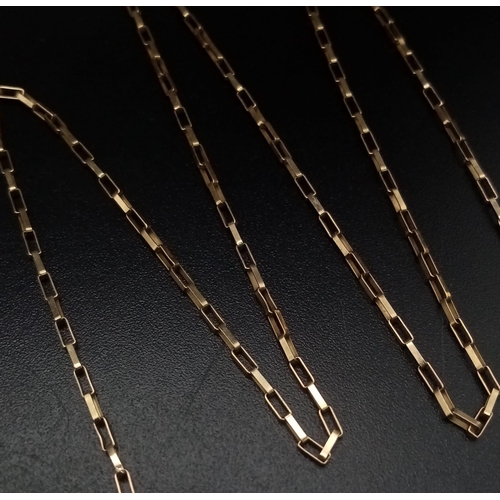 1348 - A 9K Yellow Gold Delicate Elongated Link Necklace. 40cm
1.54g