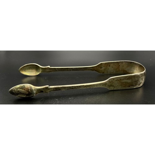 1465 - An Antique King William IV Era, Sterling Silver Pair of Tongs. Hallmarks for London 1833. 42.65g