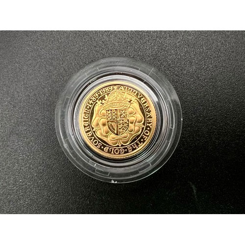 825 - A Royal Mint Limited Edition 22K Gold Proof Half Sovereign. 
Celebrating the 500th anniversary of th... 