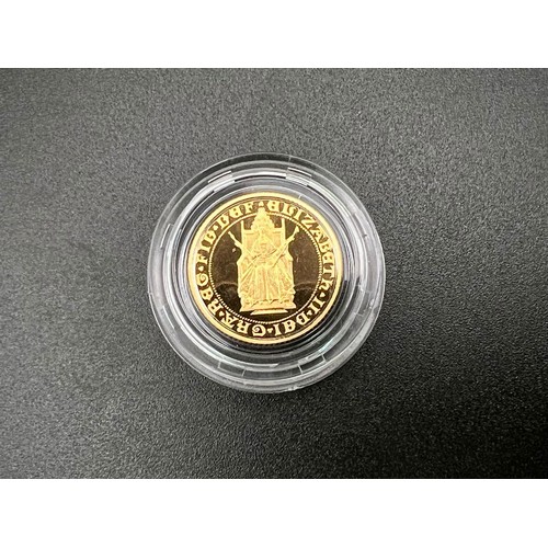 825 - A Royal Mint Limited Edition 22K Gold Proof Half Sovereign. 
Celebrating the 500th anniversary of th... 