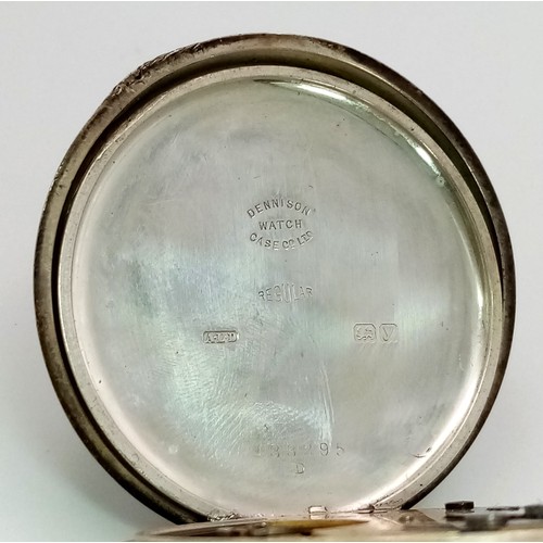 1065 - A SILVER CASED POCKET WATCH FROM 