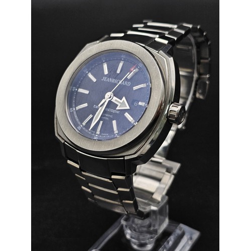 17 - JEAN RICHARD TERRASCOPE STAINLESS STEEL BRACLET WATCH AUTOMATIC LIKE NEW WITH ORIGINAL BOX AND GUARE... 