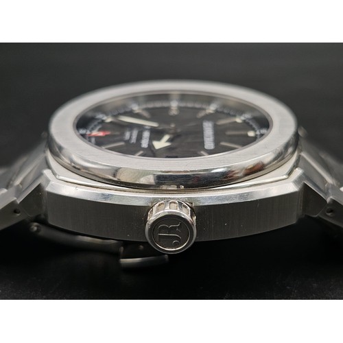 17 - JEAN RICHARD TERRASCOPE STAINLESS STEEL BRACLET WATCH AUTOMATIC LIKE NEW WITH ORIGINAL BOX AND GUARE... 