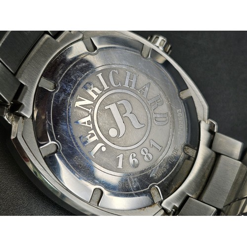 17 - JEAN RICHARD TERRASCOPE STAINLESS STEEL BRACLET WATCH AUTOMATIC LIKE NEW WITH ORIGINAL BOX AND GUARE... 