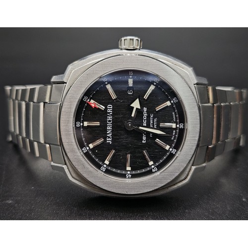 17 - JEAN RICHARD TERRASCOPE STAINLESS STEEL BRACLET WATCH AUTOMATIC LIKE NEW WITH ORIGINAL BOX AND GUARE... 