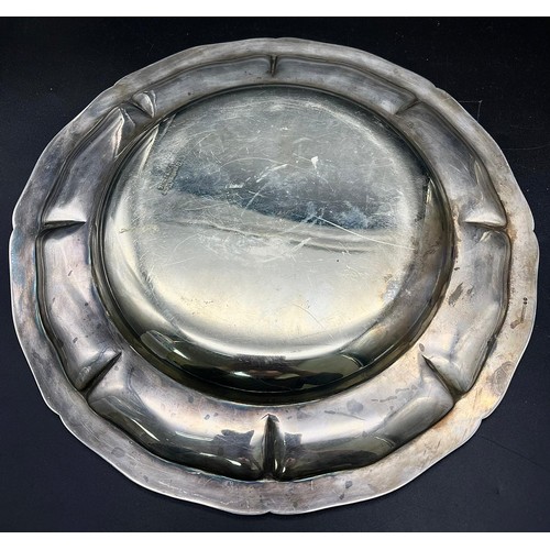 926 - A WW2 German Grossdeutschland Presentation Salver. White metal. 28cm diameter.