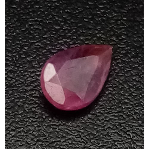 854 - A 0.18ct Pear Shaped, Afghanistan, Untreated Rare Ruby. Comes with GFCO CERTIFICATION.