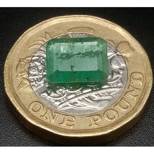 379 - A 2.14ct Octagonal, Zambian Step Cut, Emerald Gemstone. Comes with GFCO certification.