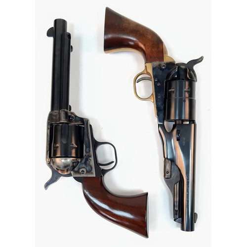 1257 - A Pair of 18609mm Blank firing Uberti Model 1830Colt Revolvers. Comes in Presentation box with blank... 