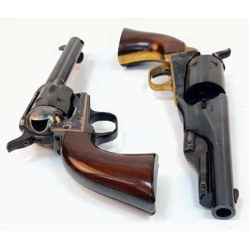 1257 - A Pair of 18609mm Blank firing Uberti Model 1830Colt Revolvers. Comes in Presentation box with blank... 