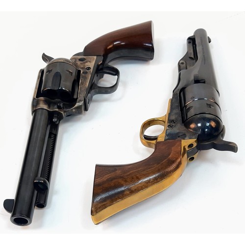 1257 - A Pair of 18609mm Blank firing Uberti Model 1830Colt Revolvers. Comes in Presentation box with blank... 